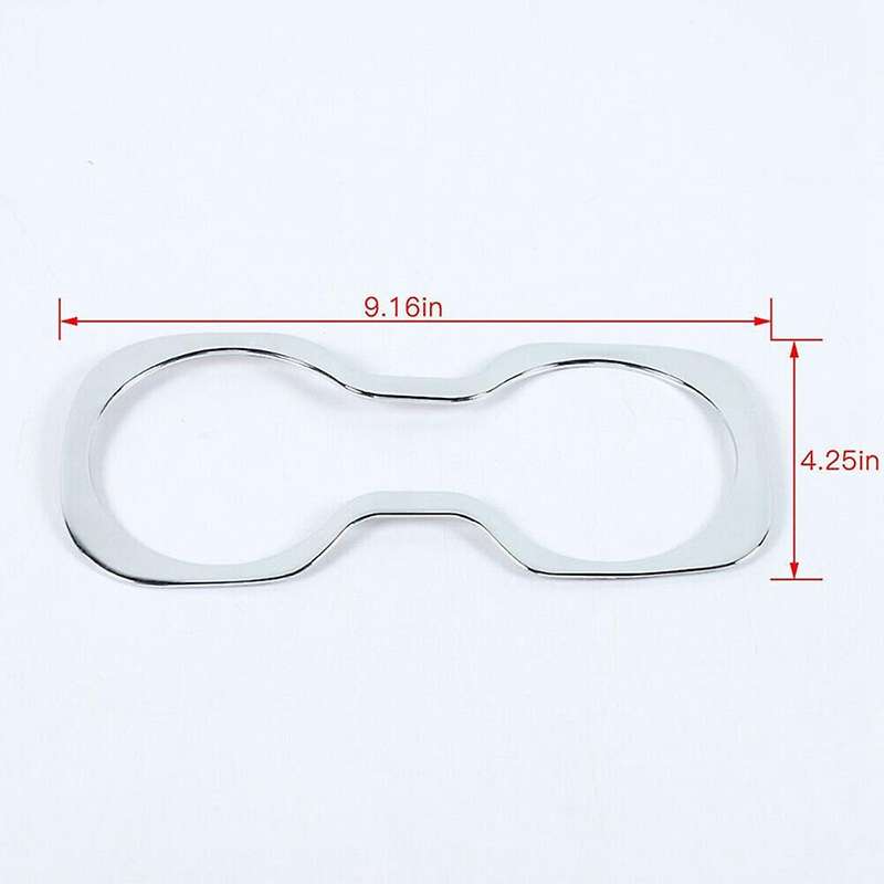 Front Cup Holder Cover Decor Ring Trim ABS for Ram 1500 2010 2011 2012 2013 2014 2015 2016 2017 (Chr