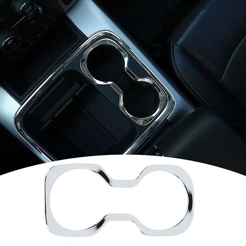 Front Cup Holder Cover Decor Ring Trim ABS for Ram 1500 2010 2011 2012 2013 2014 2015 2016 2017 (Chr