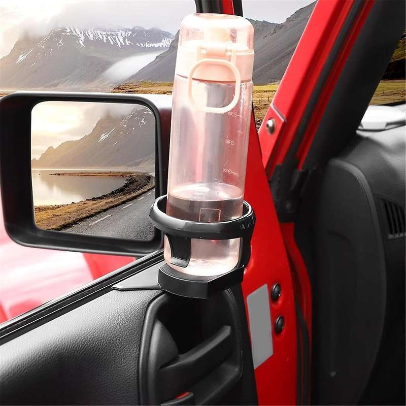 Front Door Cup Holder for Wrangler JK 2011-2017 Accessories, Side Door Mounted Drink Holders ,Left