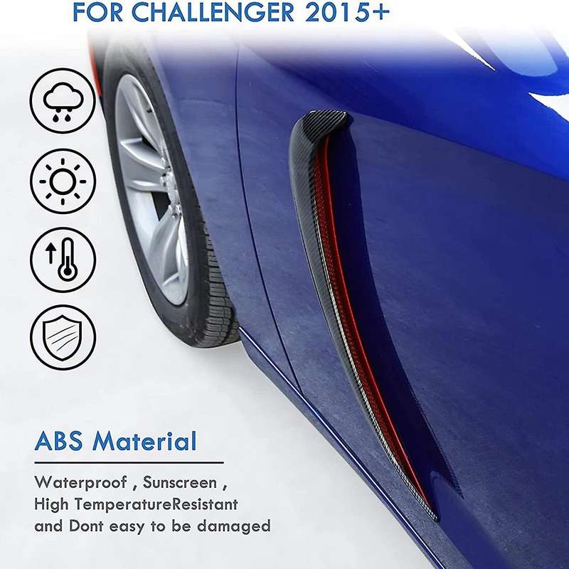 Front Door Side Scoops Fin Vents Trim ABS for Charger 2015-2021 Accessories 2PCS (Carbon Fiber)