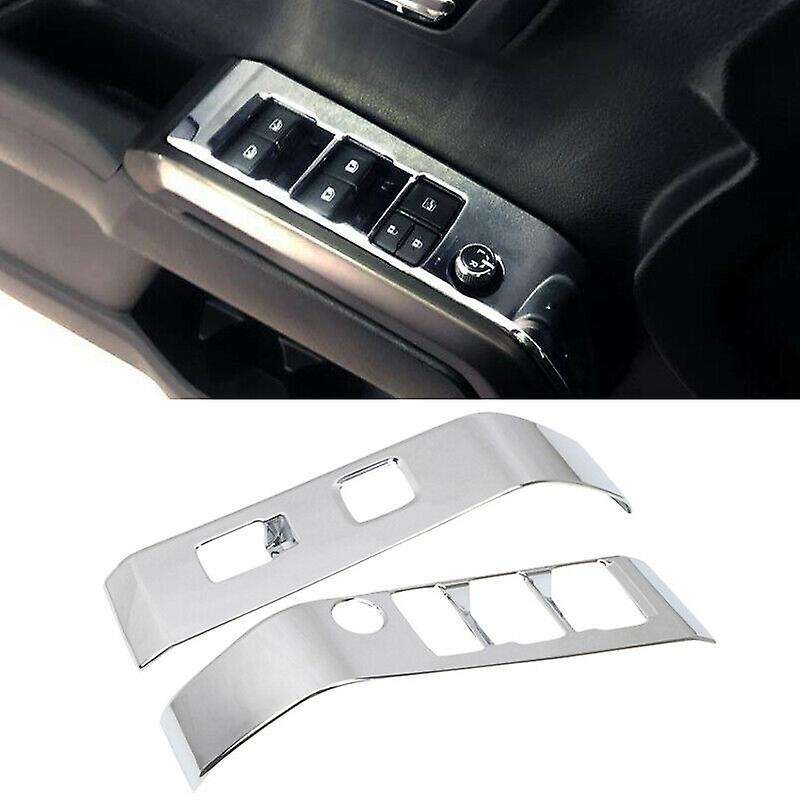 Front Doors 2Pcs Chrome Interior Door Armrest Window Switch Panel Cover Trim for 2016-2020
