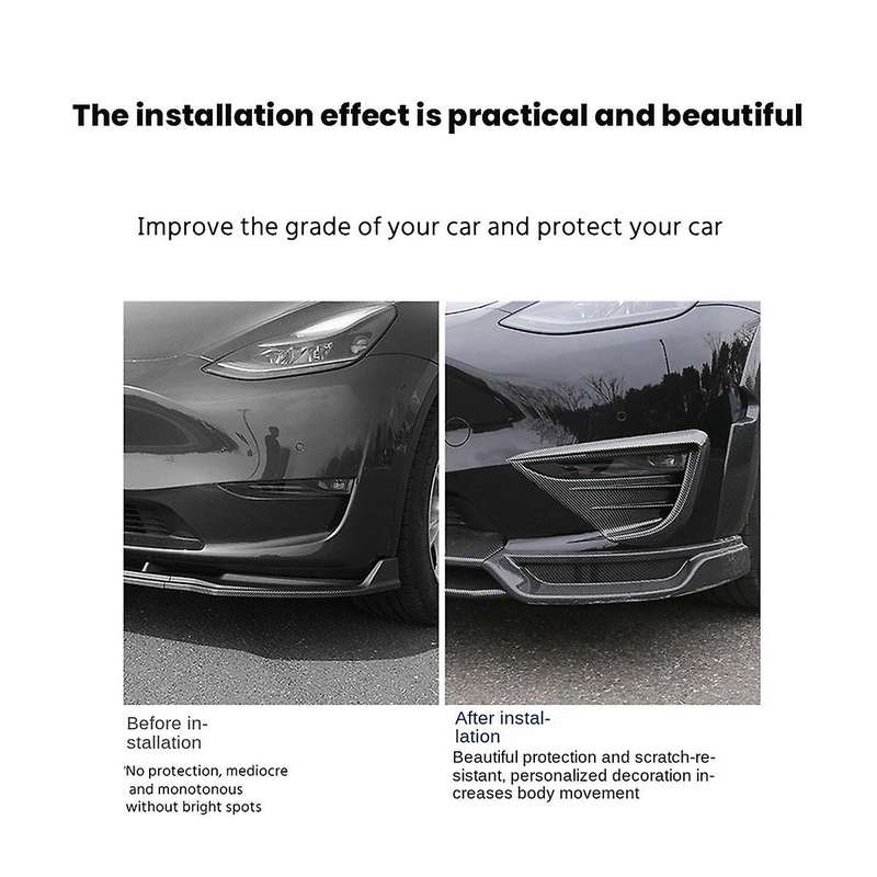 Front Fog Lamp Protector Wind Blade Spoiler Wind Blade Car for 2021-2022 Model Y