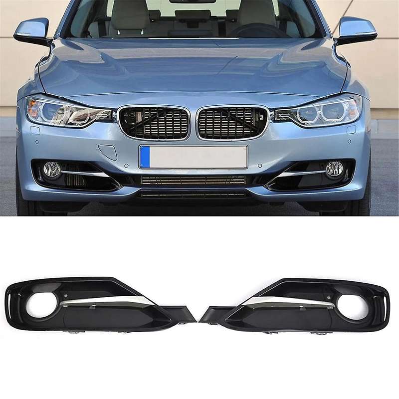 Front Fog Light Bezel Cover with Decorative Strips for 3 Series F30 F31 2011-2017 Fog Light Grille