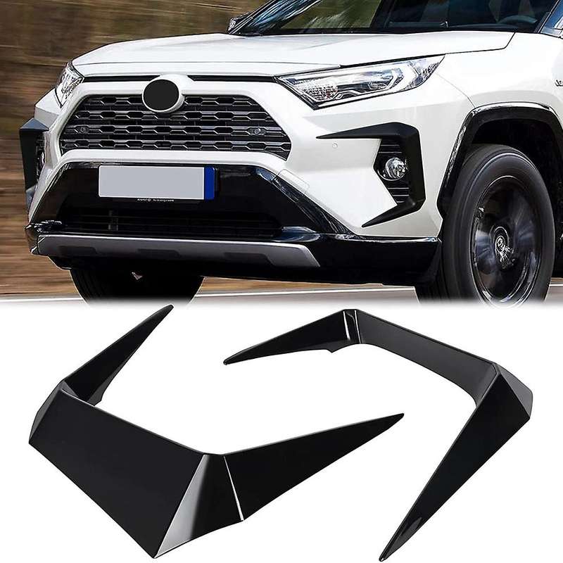 Front Fog Light Cover Fog Lamp Trim Eyebrow Spoiler Decor Frame for 2019 2020 2021 Accessories,Black