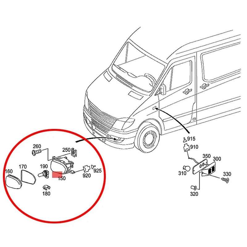 Front Fog Light Illumination Lamp Anti-fog Lamp Car for Sprinter Sprinter 906 Van 2500 3500 07-13