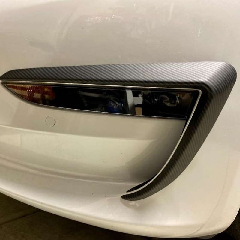 Front Fog Light Trim Cover for 2017 2018 2019 2020 ,Carbon Fiber