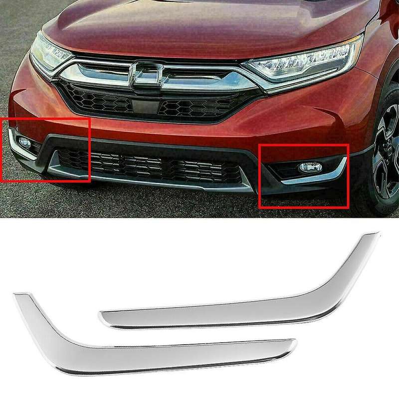 Front Fog Light Lower Cover Eyelid Trim Chrome for -V 2017 2018 2019