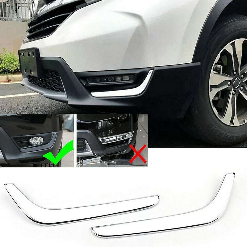 Front Fog Light Lower Cover Eyelid Trim Chrome for -V 2017 2018 2019