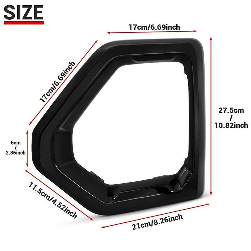 Front Fog Light Outer Bezel Cover Black Set for 1500 2019-2022