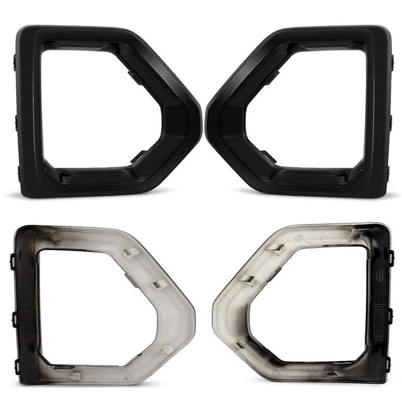 Front Fog Light Outer Bezel Cover Black Set for 1500 2019-2022