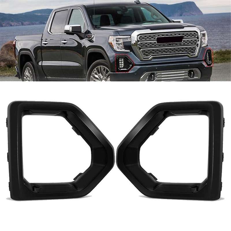 Front Fog Light Outer Bezel Cover Black Set for 1500 2019-2022