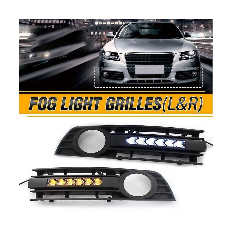 Front Fog Light Led Daytime Running Light Grille Fog Light Frame Car for A4 B6 2001-2005 8e0807681