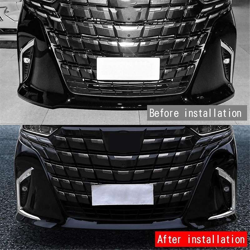 Front Fog Lights Eyebrow Wind Knife Sticker for Alphard 40 Series 2023 2024 Fog Lamp Eye Lid Eyebrow