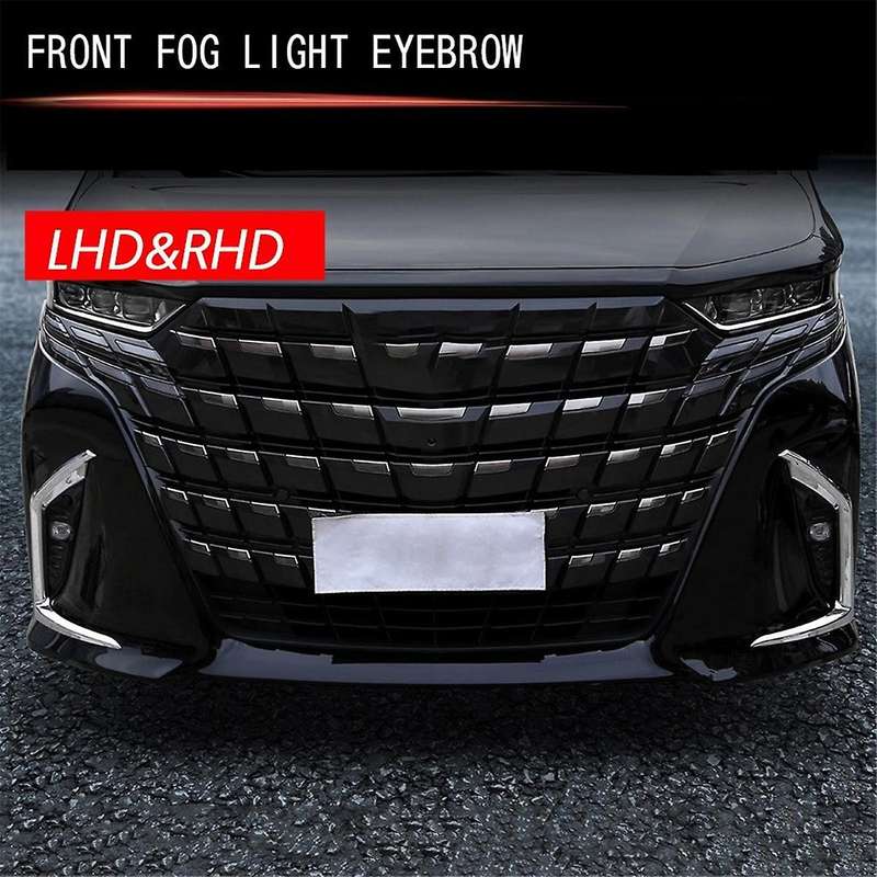 Front Fog Lights Eyebrow Wind Knife Sticker for Alphard 40 Series 2023 2024 Fog Lamp Eye Lid Eyebro