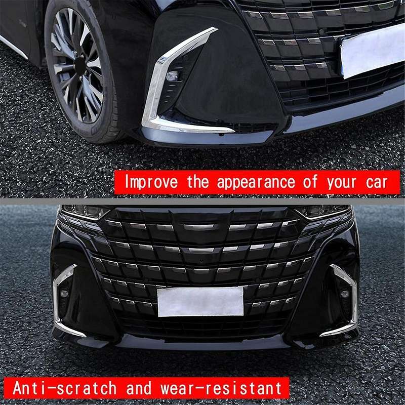 Front Fog Lights Eyebrow Wind Knife Sticker for Alphard 40 Series 2023 2024 Fog Lamp Eye Lid Eyebro