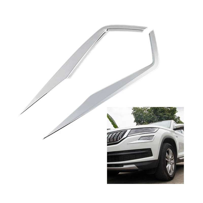 Front Fog Lights Eyelid Eyebrow Strip Molding Cover Trim for Kodiaq 2017-2020