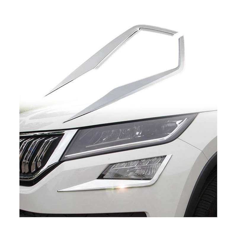 Front Fog Lights Eyelid Eyebrow Strip Molding Cover Trim for Kodiaq 2017-2020