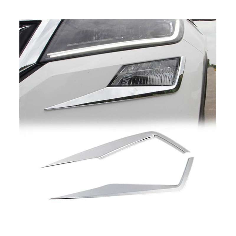 Front Fog Lights Eyelid Eyebrow Strip Molding Cover Trim for Kodiaq 2017-2020