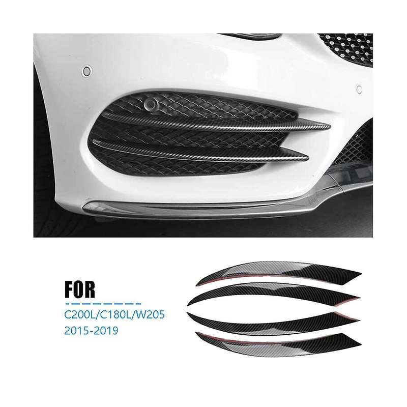 Front Fog Lights Trim Strips Bumper Lip Splitter Spoiler for C Class W205 C180 C200 C250 C260 C300