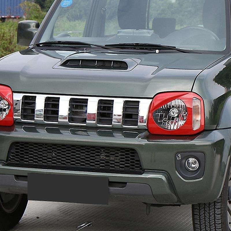Front Fog Lihgt Cover HeadLight Lamp Protection Cover Trim for Jimny 2007-2017 Car Stickers Red