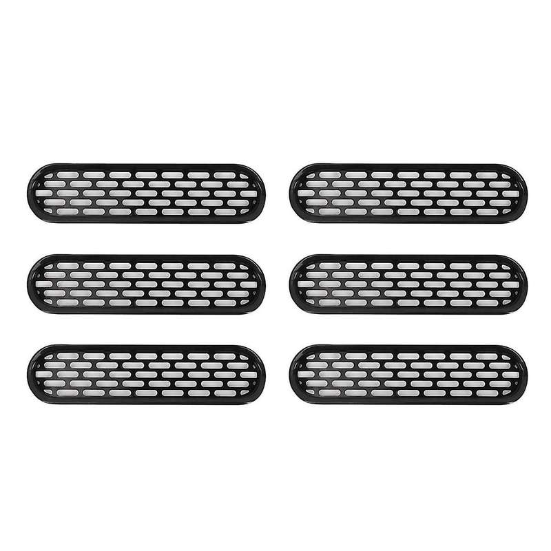 Front Grill Mesh Grille Inserts Cover Frame Trim Kit for 2021-2024 2/4 Door Exterior Accessories (Bl