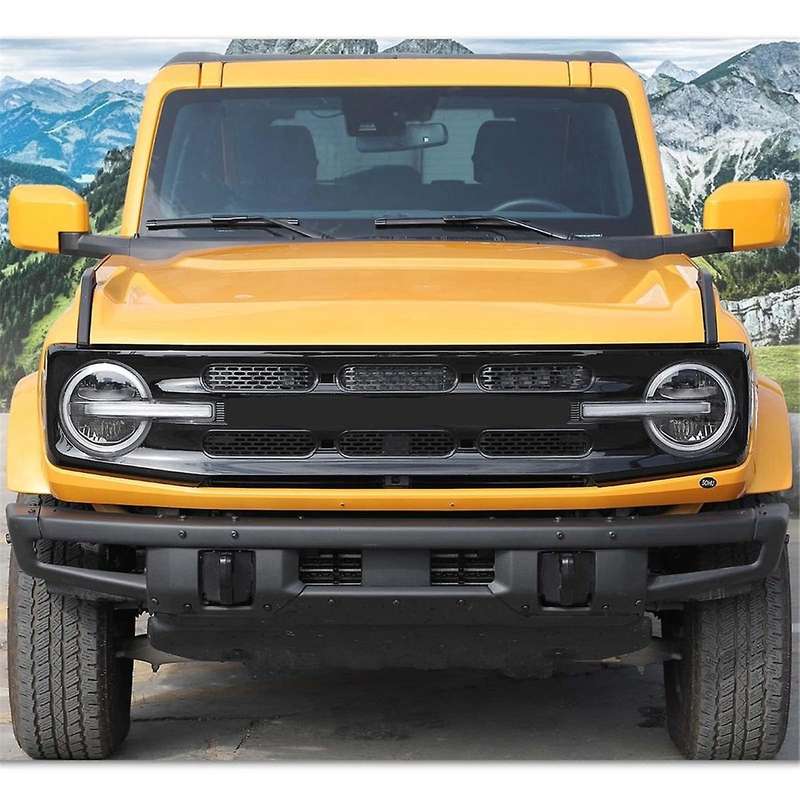 Front Grill Mesh Grille Inserts Cover Frame Trim Kit for 2021-2024 2/4 Door Exterior Accessories (Bl