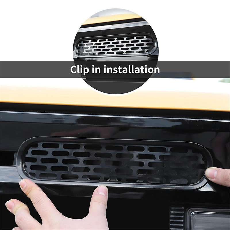 Front Grill Mesh Grille Inserts Cover Frame Trim Kit for 2021-2024 2/4 Door Exterior Accessories (Bl