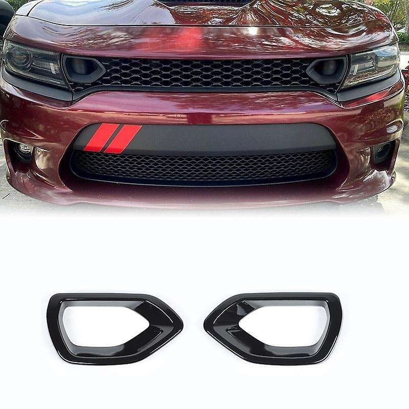 Front Grille Intake Bezel Cover Trim for 2015-2020 Charger Pack Car Accessories (Black)