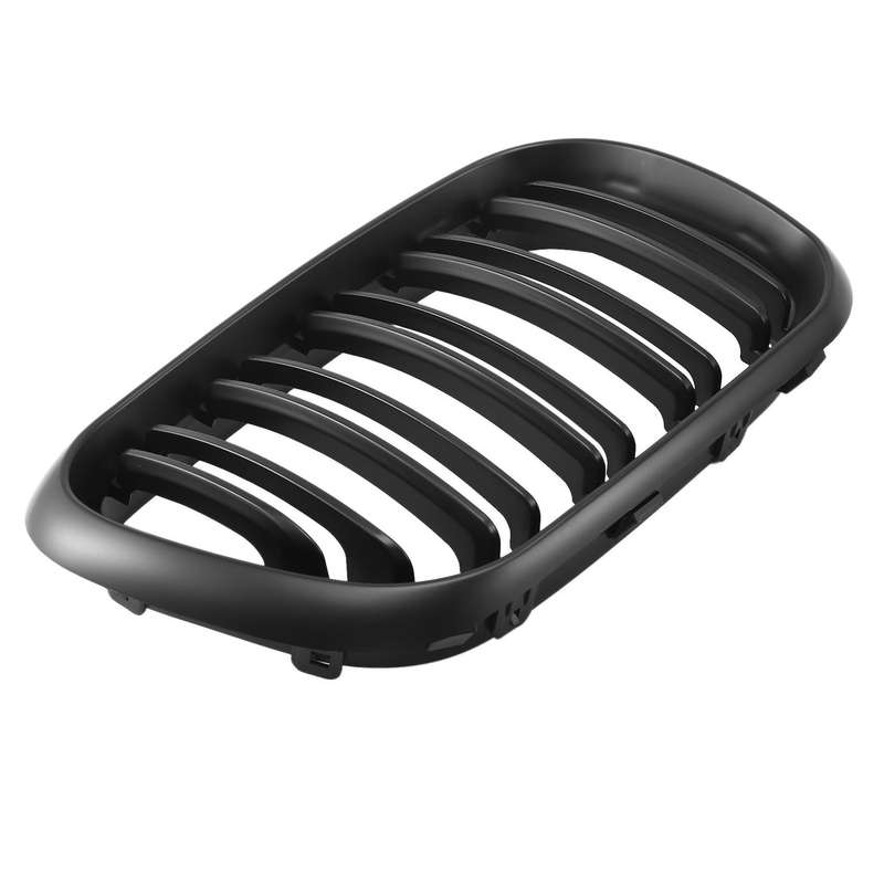 Front Grille Double Line Left Right Matte Black Kidney Grille Grill 51138250052 51138250051 for- X5