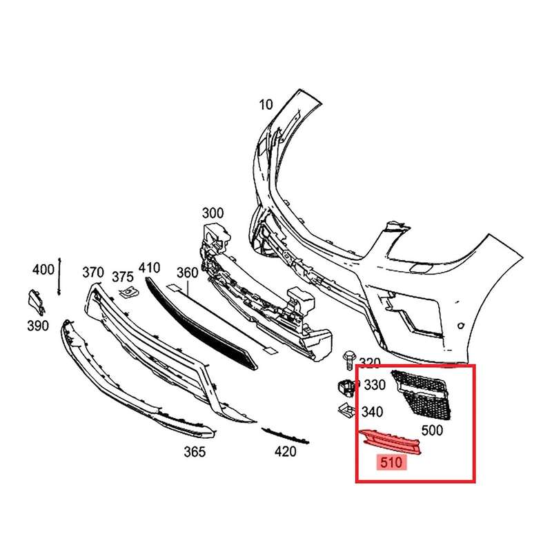 Front Grille Daytime Running Light Cover 1668852822 1668852922 1668851374 for ML W166 ML250 ML350 ML