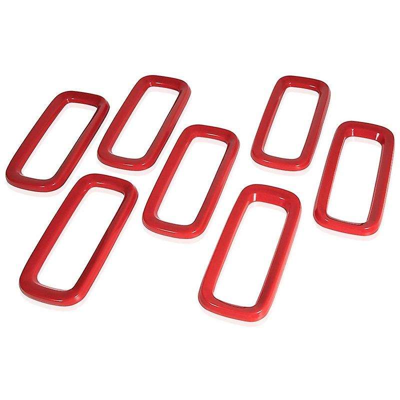 Front Grille Inserts Mesh Red ABS Cover Trim for 2015-2018 7Pcs