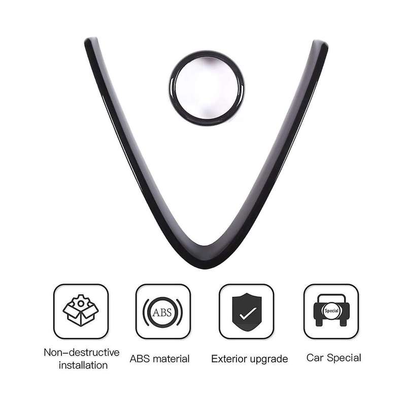 Front Grille Decoration Cover for 2017-2020 Exterior Accessories ,piano Black