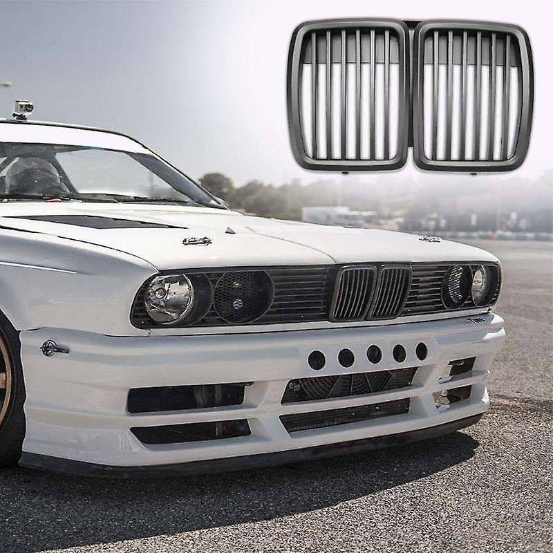 Front Grille Replacement for E30 3-Series Front Hood Bumper Grill Matte Black 1982-1994