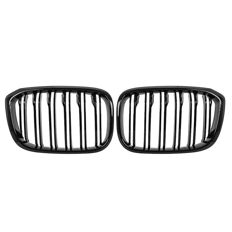 Front Grills Grille Glossy Black Kidney Grill for - X3 X4 G01 G02 G08 2018-2021 (Dual Slat)