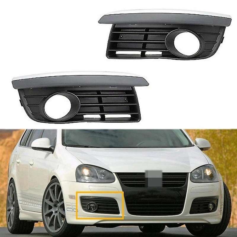 Front Grills Bumper Fog Lights Cover Lamp Frame Trim for MK5 2006-2010