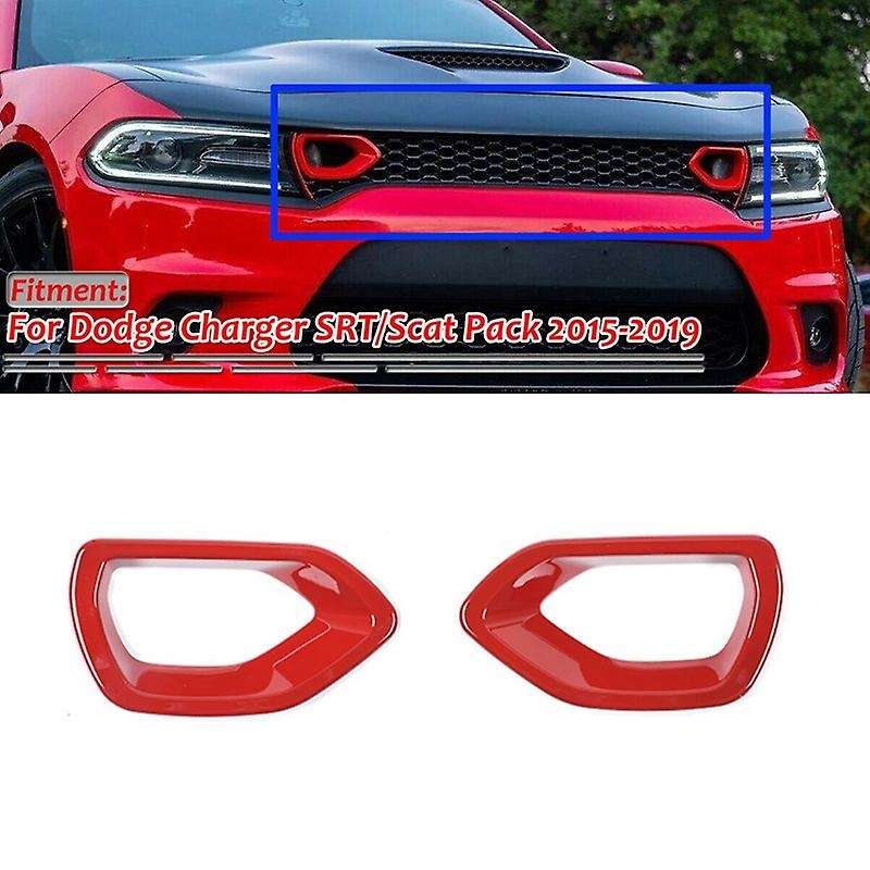 Front Grille Intake Bezel Cover Trim for 2015-2020 Charger Pack Car Accessories (Red)