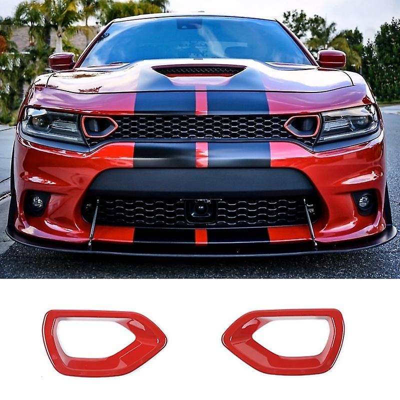 Front Grille Intake Bezel Cover Trim for 2015-2020 Charger Pack Car Accessories (Red)
