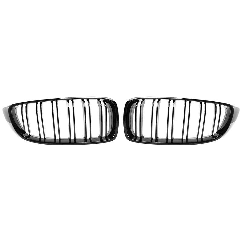 Front Grilles Kidney Replacement for 4 Series F32 F33 F36 F80 F82 Double Slat Sport Style Bright Bl