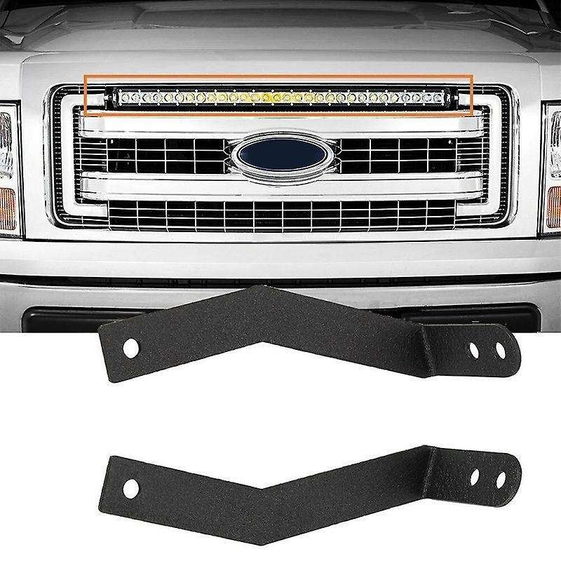Front Hiddens Grille 30 Inch LED Light Bar Mount Brackets for 2009-2014 Pickup 4/2WD