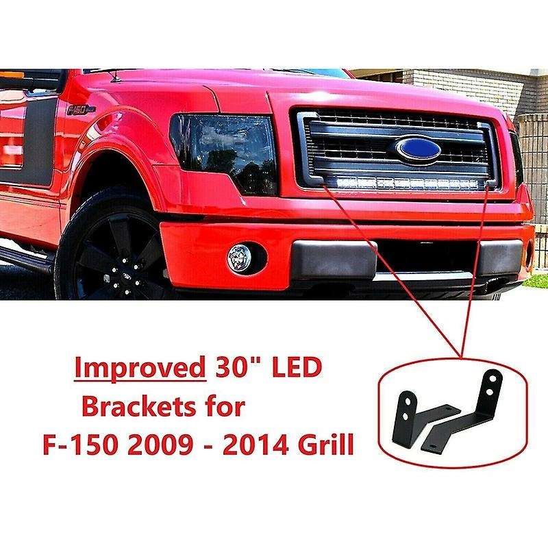 Front Hiddens Grille 30 Inch LED Light Bar Mount Brackets for 2009-2014 Pickup 4/2WD