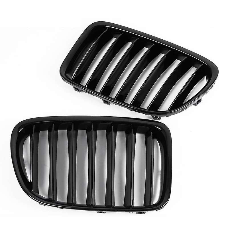 Front Hood Kidney Grille Sport Grill Replacement for - E84 X1 4-Door 2010-2014 Glossy Black
