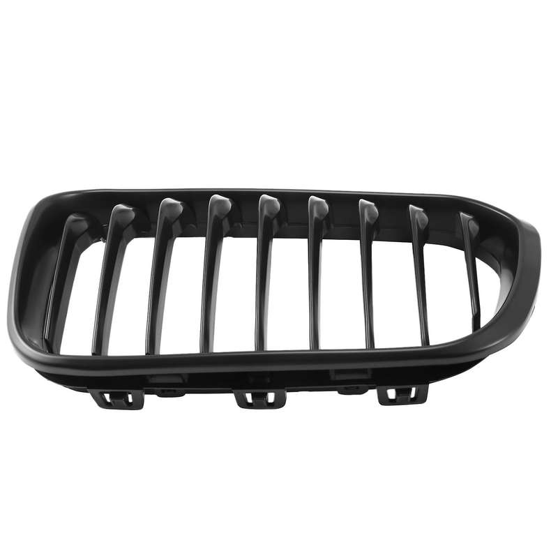 Front Hood Grille Single Slat Kidney Grill Frame Matte Black Fence Grille for  F20 1-Series 120I 201