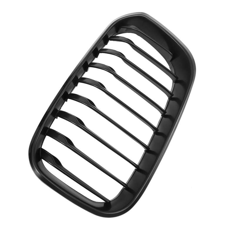 Front Hood Grille Single Slat Kidney Grill Frame Matte Black Fence Grille for  F20 1-Series 120I 201