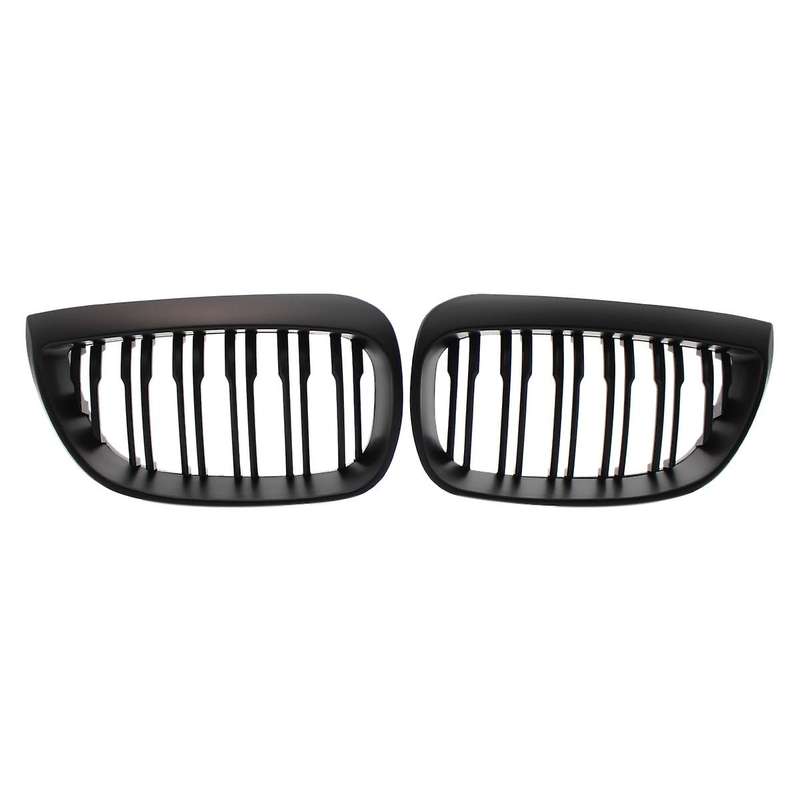 Front Kidney Double Line Grille Sport Grill Replacement for E81 E87 E88 1 Series 2004-2007 MATTE BLA