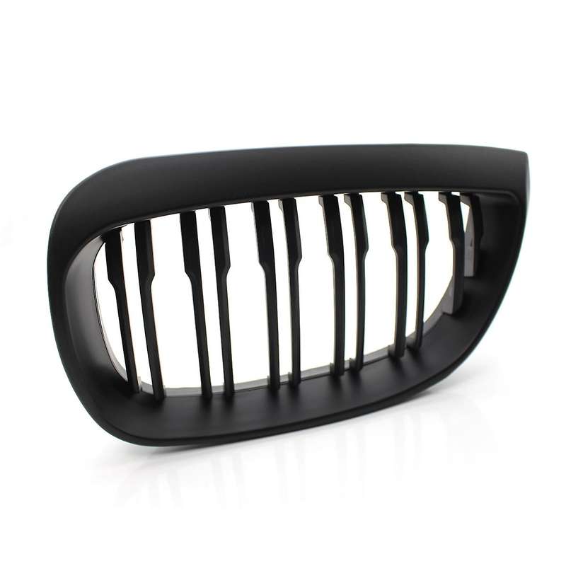 Front Kidney Double Line Grille Sport Grill Replacement for E81 E87 E88 1 Series 2004-2007 MATTE BLA