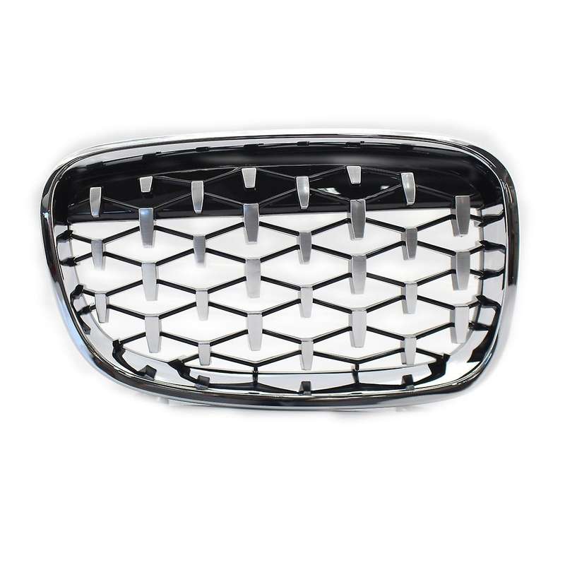 Front Kidney Grill, Front Hood Diamond Grille Meteor Grill for 1 Series F20 2011-2014 Chrome