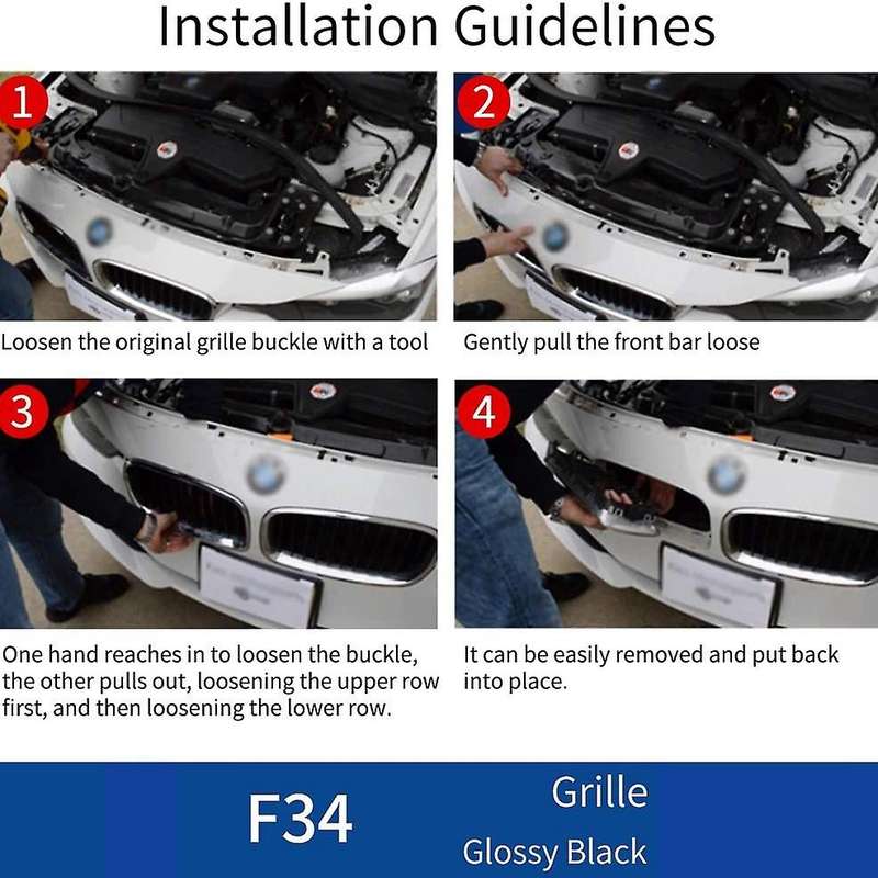 Front Kidney Double Line Grille Sport Grill Replacement for- F34 320I 328I 330I 335I 340I GT XDrive