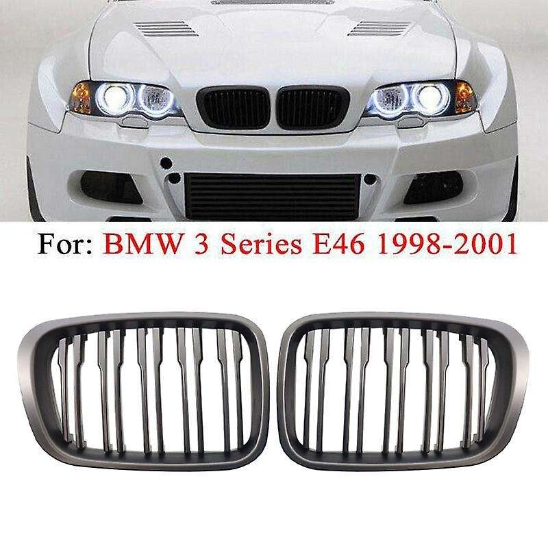 Front Kidney Double Line Grille Sport Grill Replacement for E46 3-Series 1998-2001 51138208489 51138