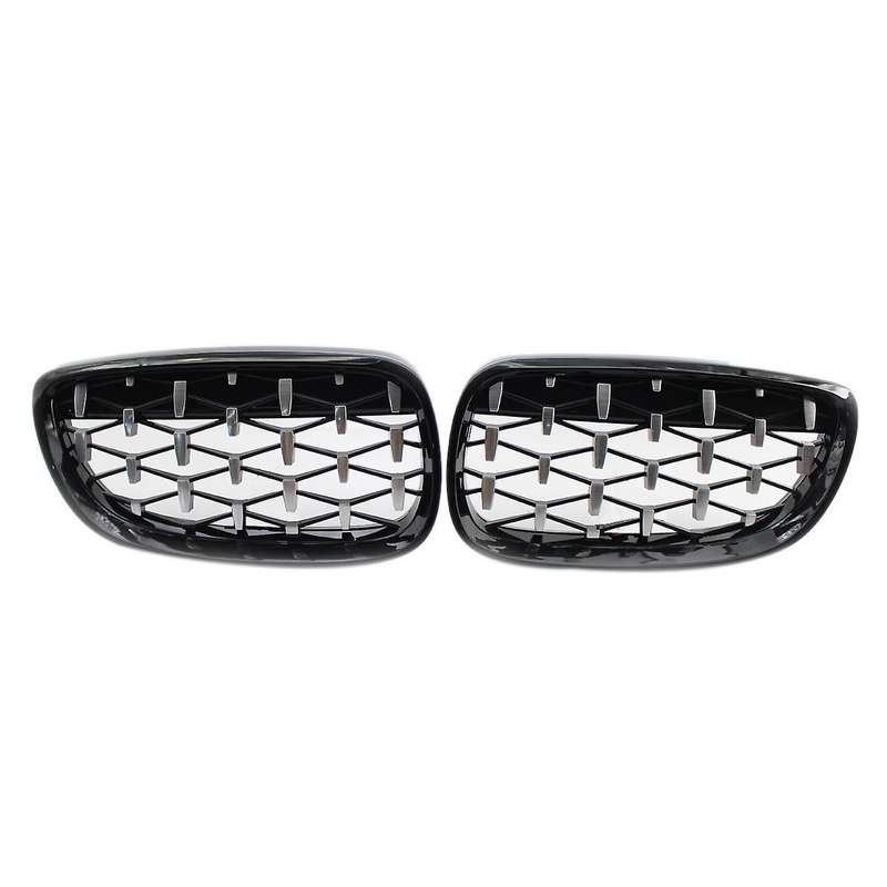 Front Kidney Grill, Front Hood Diamond Grille Meteor Grill for  3 Series E92 E93 Coupe 2006-2010 Glo