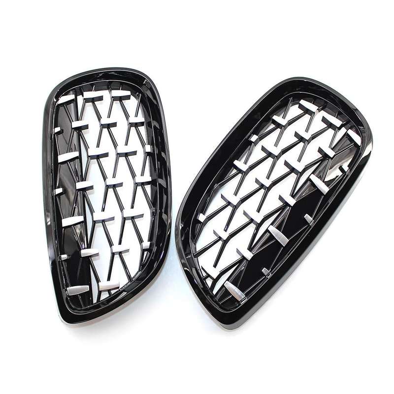 Front Kidney Grill, Front Hood Diamond Grille Meteor Grill for  3 Series E92 E93 Coupe 2006-2010 Glo